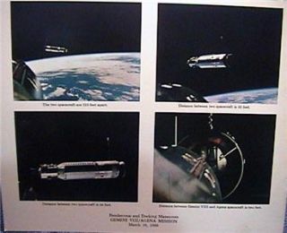   MAR 1966 8 X 10OFFICIAL NASA PHOTO GEMINI VIII /AGENA RENDEZVOUS DOCK