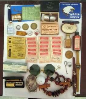   Drawer Lot 2 Gillette Razor Adolph Rupp Coin Jewelry Railroad