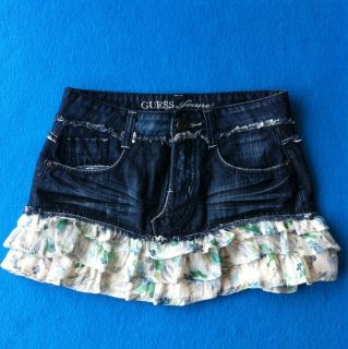 Guess Jean Denim Short Skirt with Ruffle Girls Size 12