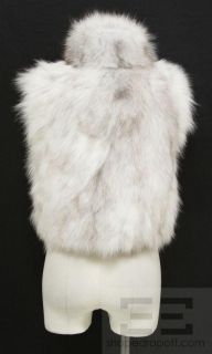 Adrienne Landau White and Tan Fox Fur Vest Size Small