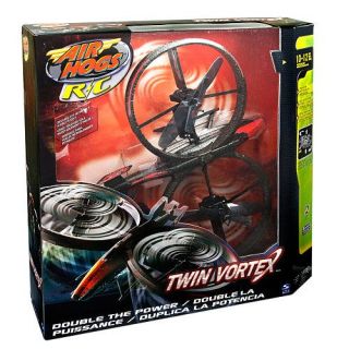 features of air hogs twin vortex helicopter black red twin props black 