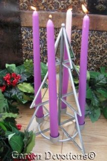 UNIQUE ADVENT WREATH CANDLE HOLDER ~ Shape of Christmas Tree 