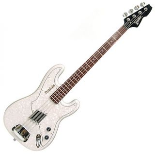 italia modulo electric bass guitar pearloid white