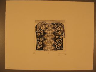 Original Etching of Horse by Akio Yamao One of 200 Signed 1990