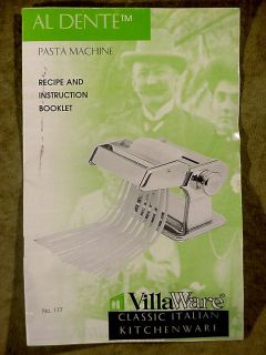 VillaWare Al Dente Pasta Maker Machine Set, all available attachments 