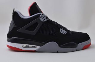 Nike Air Jordan IV 4 Retro Bred Black Cement Red DS 308497 089 Size 12 