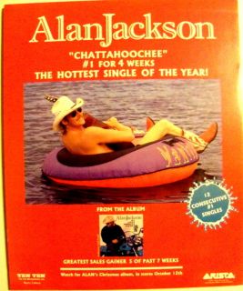 Alan Jackson Chattahoochee Airplay Ad Foamboard