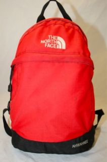 THE NORTH FACE AHWAHNEE RED BLACK HIKING SCHOOL BOOKS BACKPACK