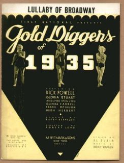 Gold Diggers 1935 Lullaby of Broadway Movie Sheet Music