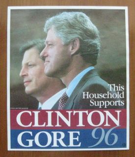 Campaign Poster Bill Clinton Al Gore 1996