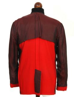 Vtg. 1960s Alberg red blazer jacket velvet collar chesterfield 40 