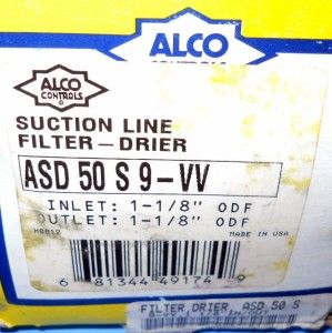 ALCO 500 PSIG, 1 1/8 ODF, SUCTION LINE FILTER DRIER, ASD50S9 VV *NEW*