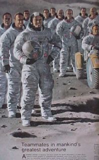   Astronauts Poster Shepard Armstrong Schirra Grissom Irwin Rover