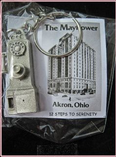ALCOHOLICS ANONYMOUS THE PHONE THAT STARTED IT ALL KEY CHAIN AKRON 