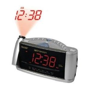 Emerson Smartset on Wall Time Projection Projector Dual Alarm Clock 