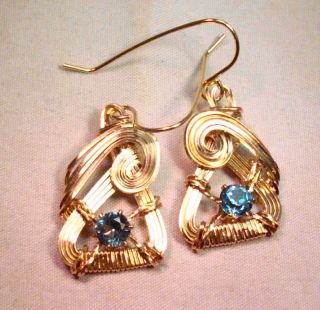 London Blue Topaz Gold Filled Rolled Gold Earrings 461