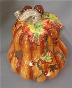   Halloween Pumpkin Tealight Candle Holder Fall Autumn Thanksgiving Deco