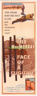 FACE OF A FUGITIVE MOVIE POSTER FRED MACMURRAY INSERT 1959 WESTERN