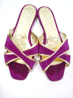 Alejandro Ingelmo Purple Suede Sandals Slides Shoes 8