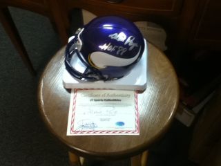 Alan Page Autographed Minnesota Vikings mini Helmet COA Hologram