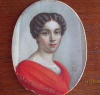 Fine Early 19c French Portrait Miniature Lovely Young Woman Artist 