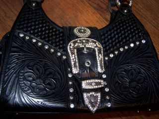 Gorgeous Western Hand Tooled Embellished Handbag Looks Like American 