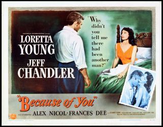 Because of You 1952 Orig Movie Poster Half Sheet StyleB