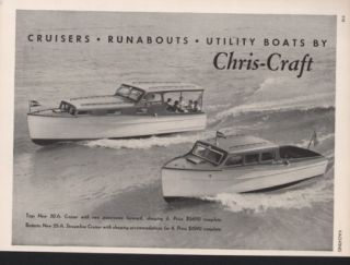 1935 Chris Craft Cruiser Runabout Algonac Wave Boat Ad