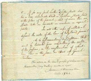 Alexander Hamilton Autograph Manuscript Unsigned