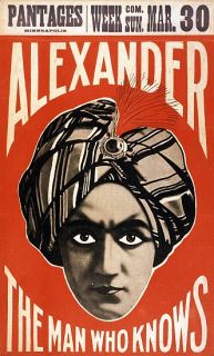 Alexander the man who knows Pantages   Theatrical and Magic Posters