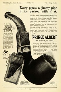 1913 Ad Prince Albert Jimmy Pipe Crimp Cut Tobacco R J Reynolds 