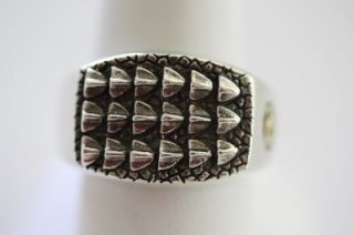 David Yurman Mens Sterling Silver Alligator Textured Ring