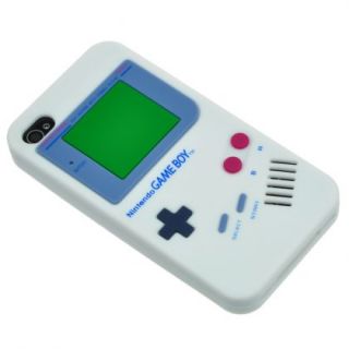 White Game Boy Style Silicone Case Cover Skin for iPhone 4 and 4S 4GS 