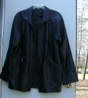 Valerie Stevens Genuine Lamb Leather jacket coat sz M black in very 