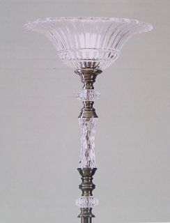 Floor Lamp Light Torchiere 71Stand Pewter Crystal Post