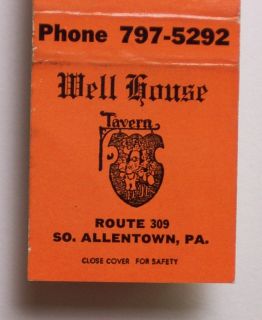 1960s Matchbook Well House Tavern South Allentown PA MB