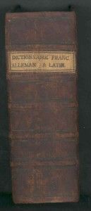 1611 French German Latin Dictionary Grammar 3 Books