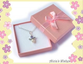 Birthstone Angel Necklace Personalised Childs Jewellery