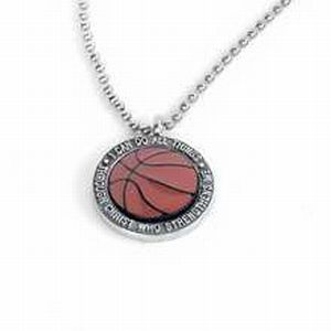 Can do All Things Enamel Basketball Necklace 24 Ball Chain New 