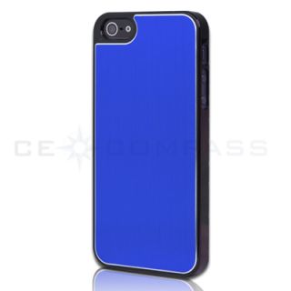 Dark Blue Aluminum Chrome Hard Snap on Case Cover for Apple iPhone 5 