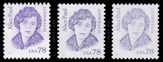 Alice Paul 2943 2943A 2943B Great Americans 78C Variety Set All 3 MNH 