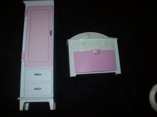 BARBIE DOLL FURNITURE DRESSER AND TALL ARMOIRE SIMBA BRAND MADE IN 