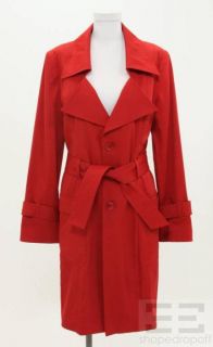 alvin valley bright red belted trench coat size 42