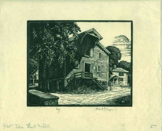 Herbert Pullinger Listed Philadelphia Grist Mill Print