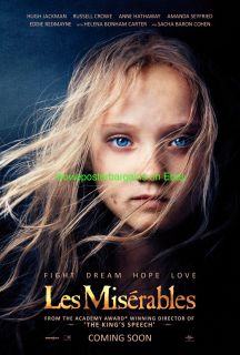   MISERABLES MOVIE POSTER DS 27x40 GLOSSY ADVANCE STYLE AMANDA SEYFRIED