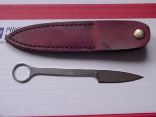 Ken Brock Custom Fixed Blade Bird and Trout Knife Leather Belt Sheath 