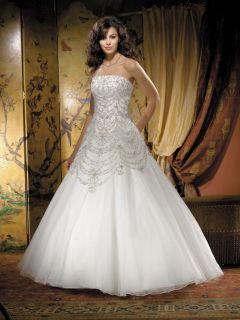 Allure Couture Wedding Gown Bridal Bride Dress Ivory Swarovski 
