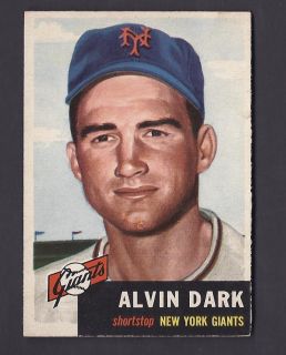 Alvin Dark New York Giants 1953 Topps Card 109