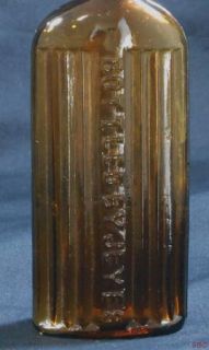 Antique Edwardian Amber Poison Bottle Bottled by Jeyes Vtg Apothecary 