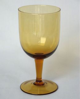   Amber Blown Glass 5 Wine Goblet Cordial Cocktail Liquor Stem Stemware